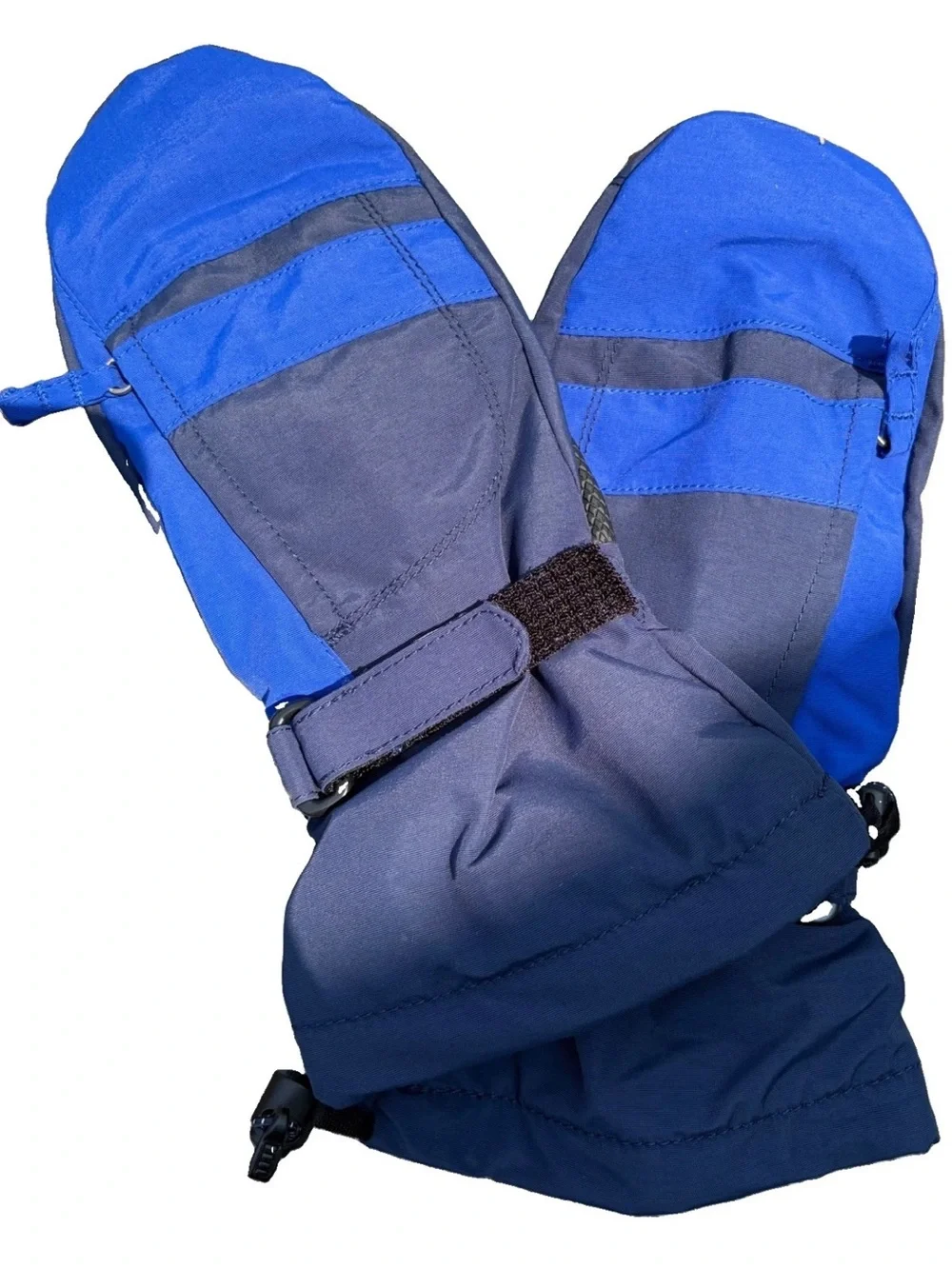 Lands’ End boys Squall Waterproof Insulated Winter Ski Mittens sz L blue/ black